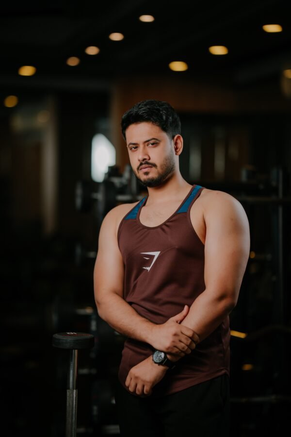 FITHOU Dual-Panel Mesh Performance Tank Top