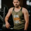 FITHOU Gym Is My Life Racerback Tank Top – Olive Edition