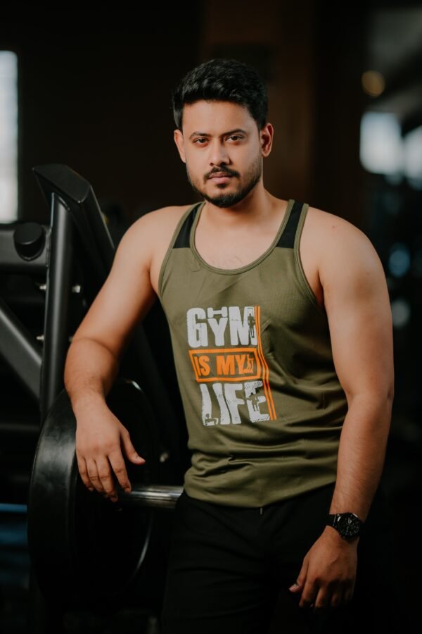 FITHOU Gym Is My Life Racerback Tank Top – Olive Edition
