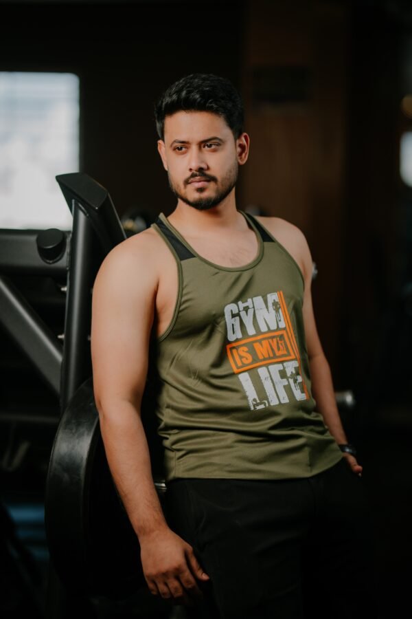 FITHOU Gym Is My Life Racerback Tank Top – Olive Edition