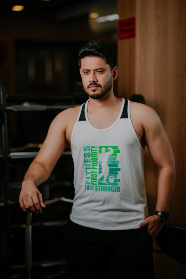 FITHOU Fitness First Priority Tank Top – White and Black Edition FITHOU Fitness First Priority Tank Top – White and Black Edition